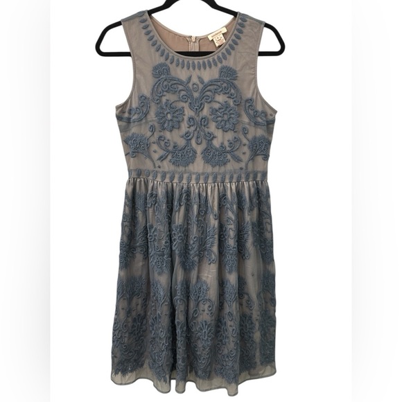 Sundance Dresses & Skirts - Sundance Embroidered Peri Blue Midi Dress | Sleeveless Fit & Flare Boho 4